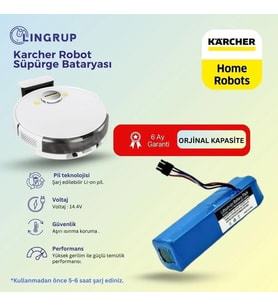 Karcher RCV 3 Robot Süpürge Uyumlu Batarya 3500 mAh -