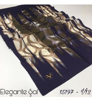 Geometrik Desen Elegante Seri Şal Eşarp Askısı ile Birlikte 75x200 cm Siyah-75x2