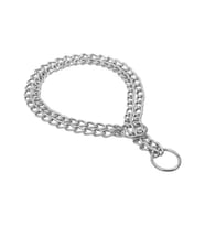 Doggie Eğitim Serisi Çift Sıra Boğma Zincirli Köpek Boyun Tasması - 2,5x35-45cm Chrome