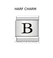 İTALYAN ÇELİK CHARM ÇELİK CHARM B HARFİ İSİM TARİH BAŞ HARF YAZILIR 9 MM FMACCESORİES