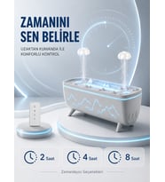Uzaktan Kumandalı Aroma Difüzörü Sessiz Hava Nemlendirici Alev Efektli 2 4 8 Saat Zamanlayıcılı