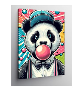 Kanvas Tablo Sakız Çiğneyen Panda 100 X 140 Cnvsdkey-126068-100-140