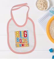 BK Kids Kişiye Özel Pembe Bebek Mama Önlüğü - Model 112