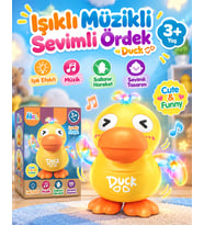 Oyuncak Dans Eden Pilli Ördek Hareketli Sesli Işık Efektli Sevimli Civciv 15 Cm