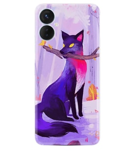 Tecno Spark 9T Kılıf Silikon Desen Özel Seri Mor Kurt 1614