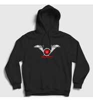 Presmono Unisex Siyah Wings Rise Against Kapüşonlu Sweatshirt 389757tt