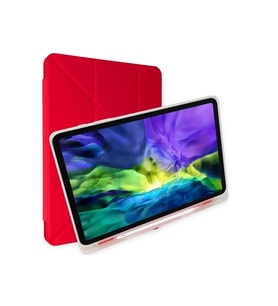 Mey İthalat® Samsung Galaxy T737 Tab S7 FE 12.4 Kılıf Kalemlikli Mars Tablet Kılıfı - Kırmızı