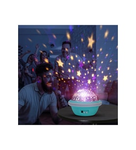 Gezegen Görünümlü Ay Yıldızlı Gece Lambası( Night Light) Ufo Tip Tavan Yansıtma Gökyüzünü Seyret Çocuklarınıza Sevdiklerinize Hediye (Mavi)