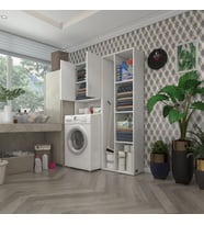 Kenzlife çamaşır makinesi dolabı sinemsüpürge byz 180*126*30 banyo kapaklı arkalıklı raflı (Karışık)