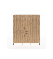 Kronos Dolap 10 Raflı 2 Çekmeceli 3 Askılı 220x59x243 Aytaşı-Çam/Çam