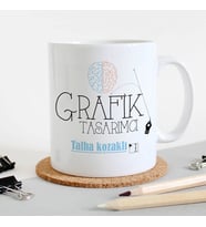 Grafikerlere Özel İsim Yazılı Kupa Bardak