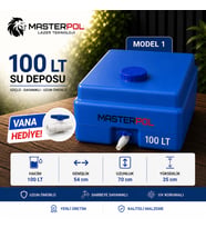 100 Lt Kare Mavi Su Deposu Vana Hediyeli Model 1 Tankı Bidonu Karavan