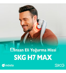 H7 Max Boyun & Omuz Masaj Aleti, İnsan Eli Hissiyatında Shiatsu Masajı, Rahatlatıcı Isı ve Kırmızı Işık Özellikli, Kablosuz Masaj Deneyimi