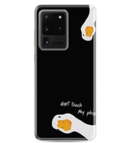 Samsung Galaxy S20 Ultra Kılıf Silikon Desen Boyun Askılı Dont Touch Duck 1655