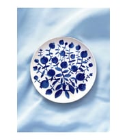 Blue Blanc Nar Desenli Duvar Tabağı Dekoratif Bahçe Balkon Mutfak Salon Duvar Süsü No:198
