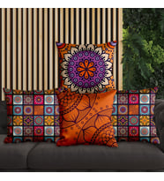 eJOYA Geleneksel Mandala Tasarımlı 4'lü Yastık İçi Ve Kırlent Kılıfı 45cm 113768