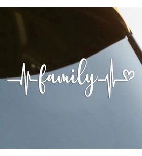 Family Aile kalp Nabız Sticker 30CM Beyaz Renk