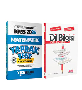 Yediiklim 2026 KPSS Matematik Çek Kopart Yaprak Test ve AKM Dil Bilgisi Soru Bankası Seti 2 Kitap