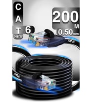 MN6 M106 200 Metre Internet Kablosu/utp 0.50mm Cat6 Iki Kat Korumalı/iç Dış Mekan/200M Ethernet Kablosu