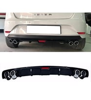 Seat İbiza Mk4 Siyah Difüzör 4 Krom Egzoz Görünümlü Difizör Arka Ek Body Kit 2008-2017