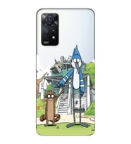 Xiaomi Redmi Note 12 PRO 4G Uyumlu Mordecai ve Rigby Tasarımlı Şeffaf Telefon Kılıfı