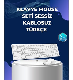 USB Alıcılı Kablosuz Klavye Mouse - Geniş Uyumluluk, Sessiz Tuşlar
