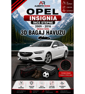 Opel Insignia Ince Stepne 2009 - 2016 Araca Özel 3D Bagaj Havuzu