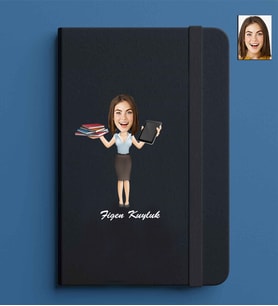 Kişiye Özel Kadın Model 13x21 Siyah Defter-43