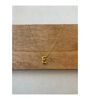 925 Ayar Gümüş Gold Renk E Harfi Kolye Harfli Kolye 45cm