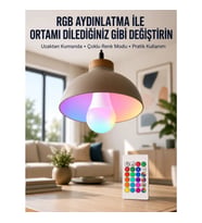 Mey İthalat® Ambiyans Aydınlatma RGB Led Lamba Kumandalı Renk Değiştirebilen