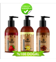 Rekze Dogal Çilek + Vanilyalı + Çikolata Aroma Yenilebilir K Etkili Aromaterapi Masaj Yağları Seti