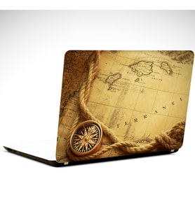 Eski Harita ve Pusula Laptop Sticker 17 inch (39X27CM)