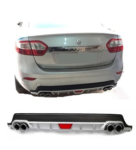 Renault Fluence Gri Difüzör Difizör Yuvarlak Egzoz Görünüm Kulaklı Tip 2009-2016