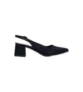 Tahir 2820 Siyah 5Cm Slingback Topuklu Ayakkabı