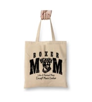Boxer Mom Dogs Köpek Beyaz Bez Çanta Uzun Saplı Alışveriş Çantası Plaj Çantası