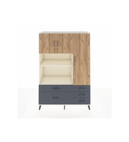 Hyperion Dolap 7 Raflı 5 Çekmeceli 3 Kapaklı 132x44x195 Aytaşı-Çam/Antrasit