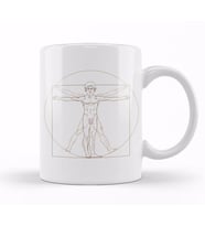 Louis Theroux Vitruvian Man Leonardo da Vinci Kupa Bardak Porselen