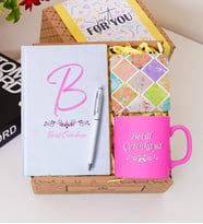 Kişiye Özel Renkli Defter , Pembe Kupa Bardak, Tükenmez Kalem & Hediye Seti