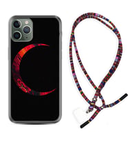 Apple iPhone 11 12 13 14 Pro Max Kılıf Boyun Asklı Rasta Silikon Red Moons 1747
