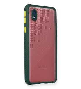 Durukar® Samsung Galaxy A01 Core Kılıf Miami Şeffaf Silikon - Koyu Yeşil
