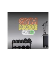 GYM MODE ON Yazılı ve Şekilli Neon Tabela