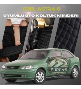 Opel Astra G Siyah Renk Tay Tüyü Cepli & Terletmez Sırtlı Oto Koltuk Minder Seti - Koltuk Koruma Kılıfı (ÖN & ARKA TAM SET)