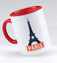 Bk Gift Paris Tasarımlı Kırmızı Kupa Bardak - Model 1