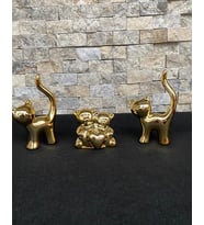 3'lü Köpek Kalpli Ayıcık Hediyelik Dekoratif Obje