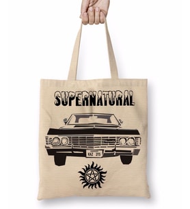 Supernatural Dean Winchester Ruby Castiel Bobby Singer Impala Dizi Bez Çanta Uzun Saplı