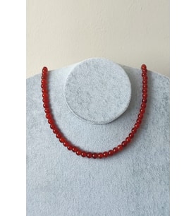 6 MM KIRMIZI AKİK DOĞALTAŞ KOLYE