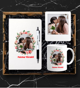 Anneler Gününe Özel Defter Kupa Ve İnstagram Çerçeve Hediye Seti