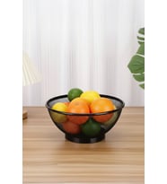 Büyük Boy Siyah Metal Meyvelik  Çok Amaçlı Ekmek, Sebze ve Atıştırmalık Sunum Sepeti 28 Cm