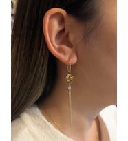 Kadın Yuvarlak Birbirine Geçmeli Halka Model Sallantılı Çelik Küpe (Gold)