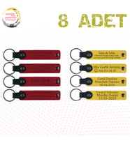 Kırmızı & Sarı, 8’li Set, Kişisel Mesajlı Deri Hediyelik, Fen Öğretmeninden Dönem Sonu Sürprizi